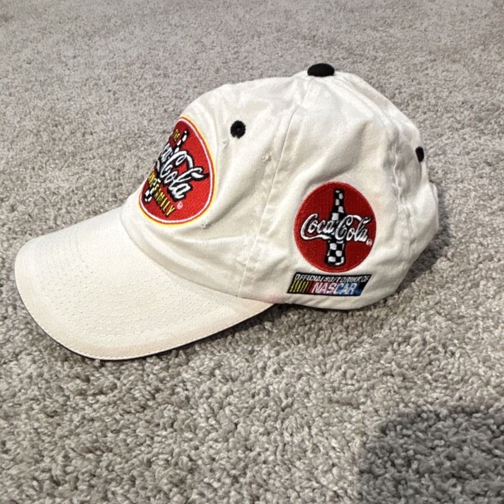 Coca-Cola Racing Family NASCAR #43 White Adjustable Strapback‎ Hat Cap 2003